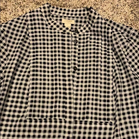 JCrew Black white plaid button down blouse Size S - Picture 3 of 8